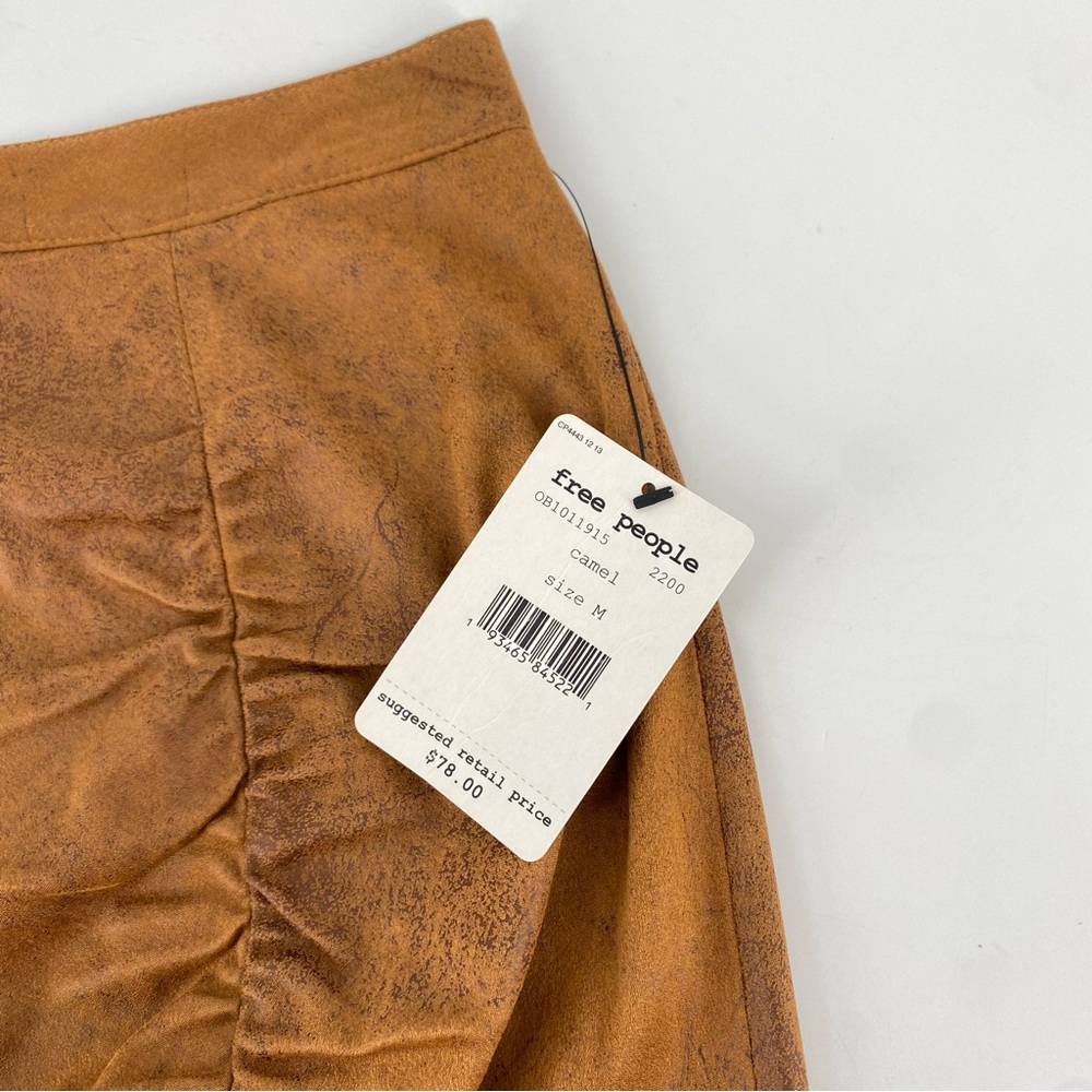 Free People Camel Rumi Ruched Mini Skirt NWT - Picture 3 of 10